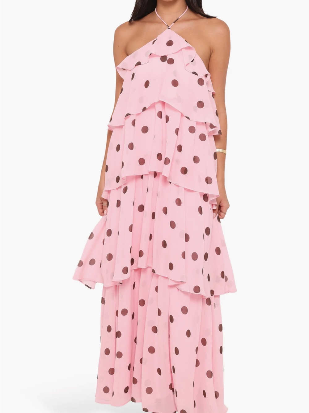 Petal & Pup Chastity Halterneck Tiered Maxi Dress - Picture 3 of 5